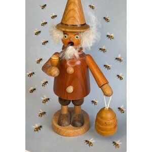 GDR Era German Erzgebirge Smoker Beekeeper Seiffener Volkskunst 7 1/2"